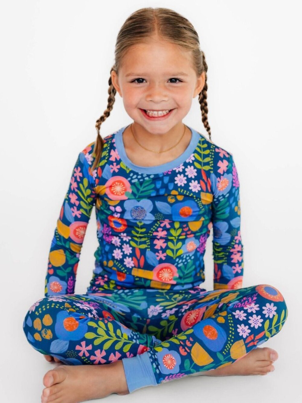 Little Sleepies Folk Floral Two-Piece Long Sleeve Pajama Set 12-18 months